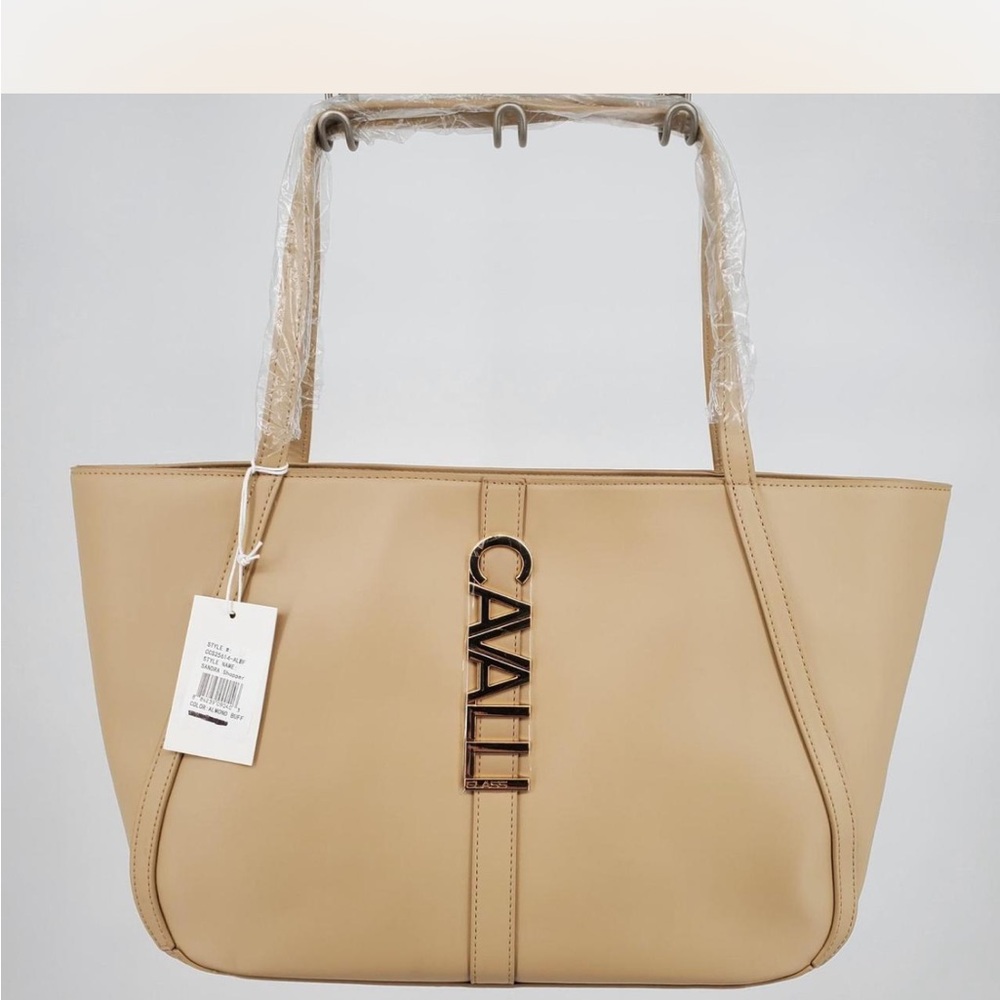 Cavalli Class Sandra Almond Bluff Leather Tote Bag NWT still wrapped.
